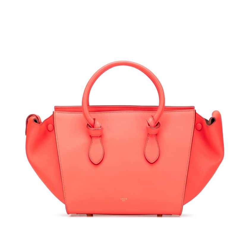 Celine Medium Smooth Calfskin Tie Knot Tote Orange Leather Good condition - Front View