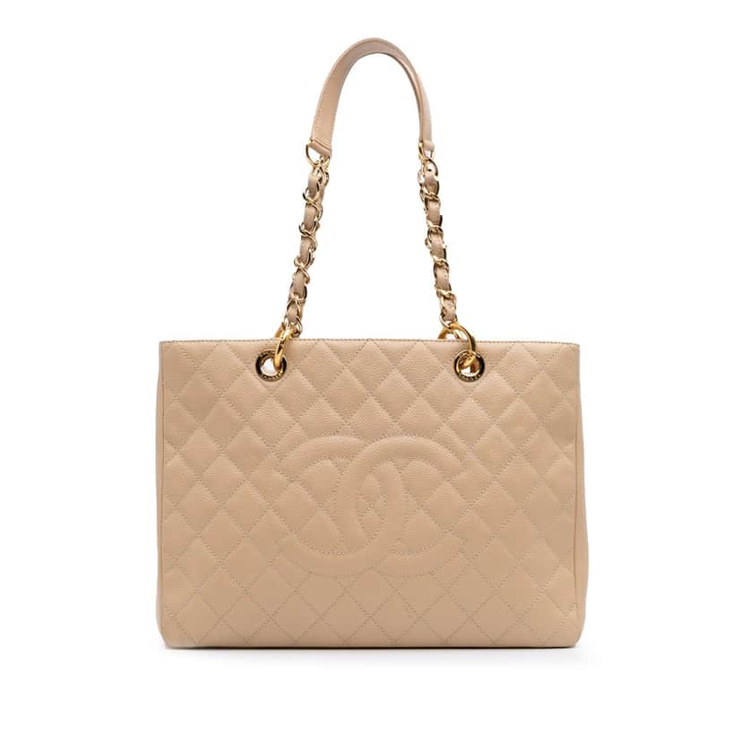 Chanel Caviar Grand Shopping Tote Brown Leather Good condition - Front View