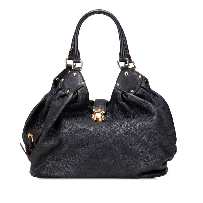 Louis Vuitton Monogram Mahina L Black Leather Good condition - Front View