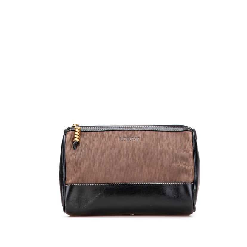 Loewe Leather Velazquez Pouch Brown Leather Very good condition - Front View