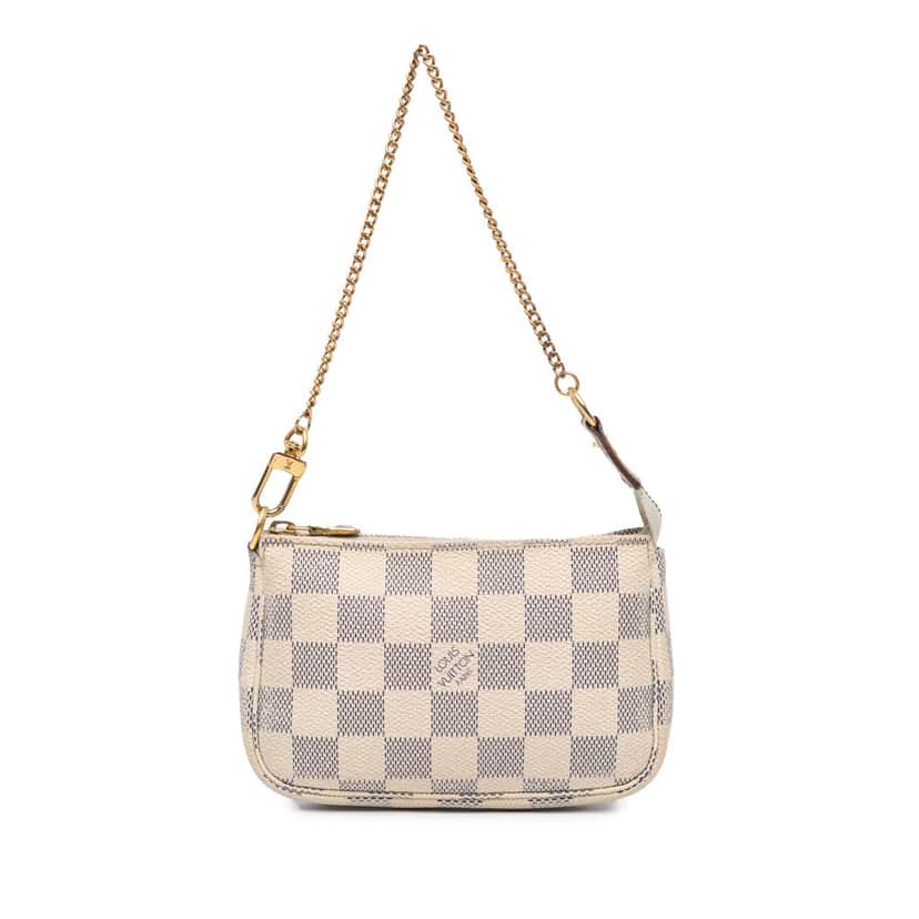 Louis Vuitton Damier Azur Mini Pochette Accessoires White Canvas Good condition - Front View