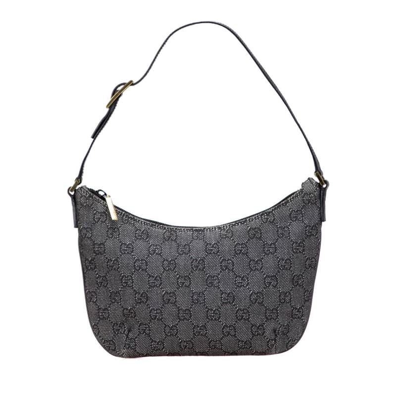 Gucci GG Denim Shoulder Bag Grey Denim Good condition - Front View