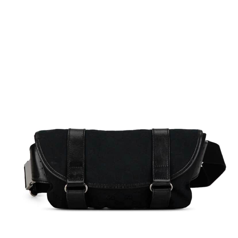 Gucci GG Canvas Belt Bag Black Canvas Good condition - Front View