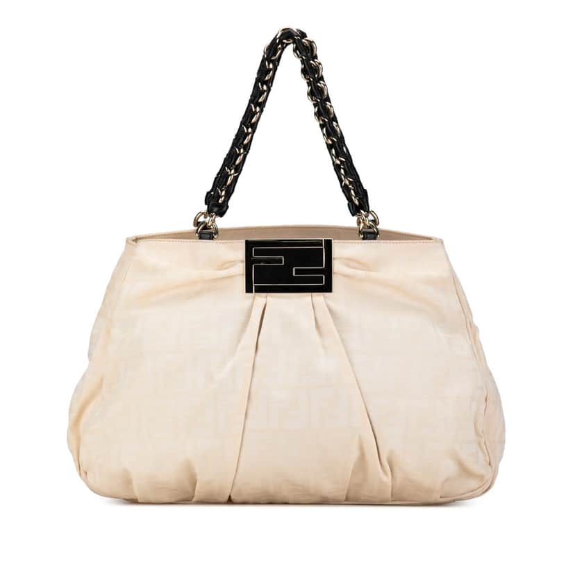 Fendi Large Zucca Canvas Mia Tote Brown Canvas Good condition - Front View