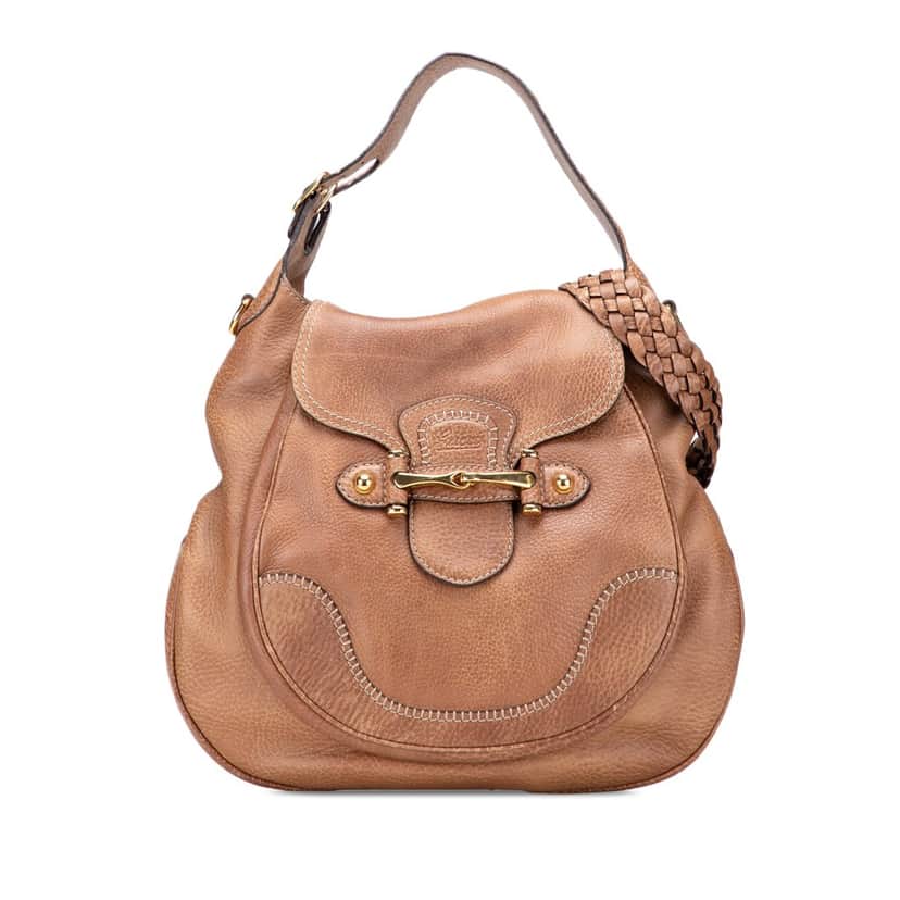 Gucci Large Leather New Pelham Satchel Brown Leather Good condition - Front View