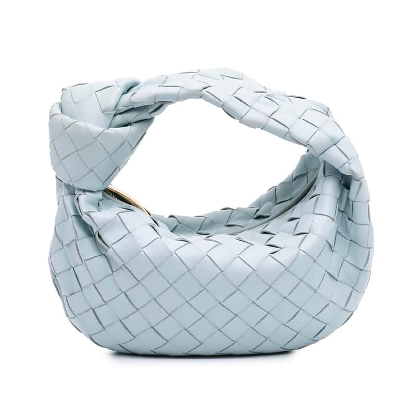 Bottega Veneta Mini Nappa Intrecciato Jodie Blue Leather Good condition - Front View