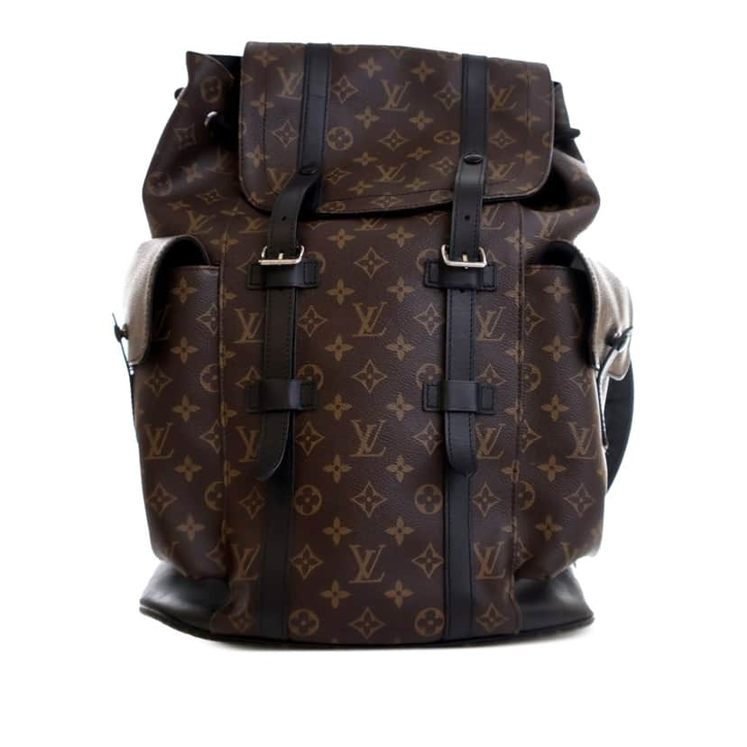 Louis Vuitton Monogram Macassar Christopher Backpack MM Brown Canvas Good condition - Front View