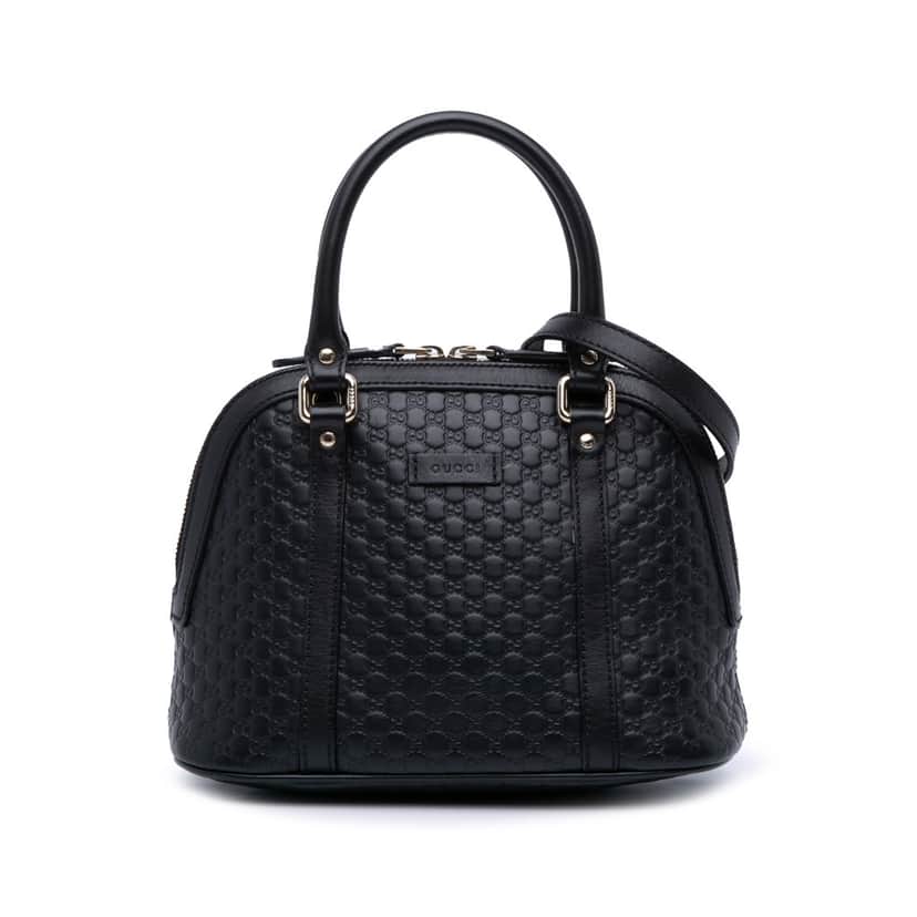 Gucci Mini Microguccissima Dome Satchel Black Leather Good condition - Front View