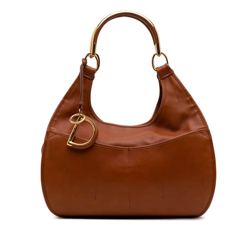 Dior Medium Leather 61 Hobo Bag Brown Leather Good condition - Front View