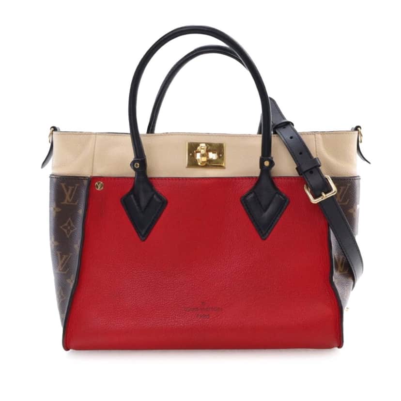 Louis Vuitton Monogram On My Side MM Red Leather Good condition - Front View