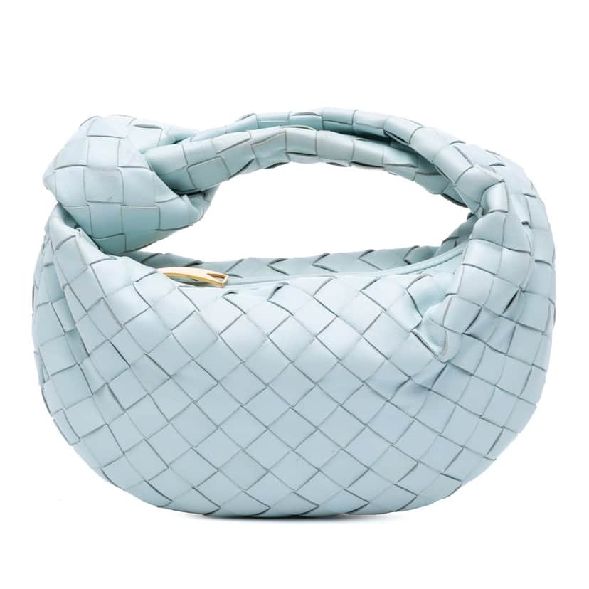 Bottega Veneta Mini Nappa Intrecciato Jodie Blue Leather Good condition - Front View