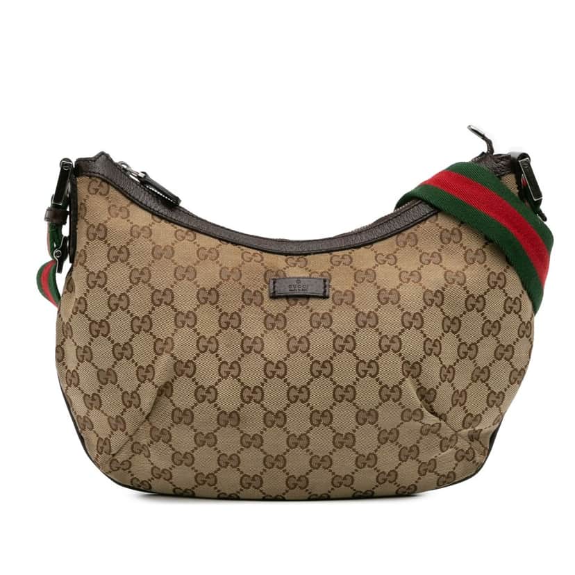 Gucci GG Canvas Web Crossbody Brown Canvas Good condition - Front View