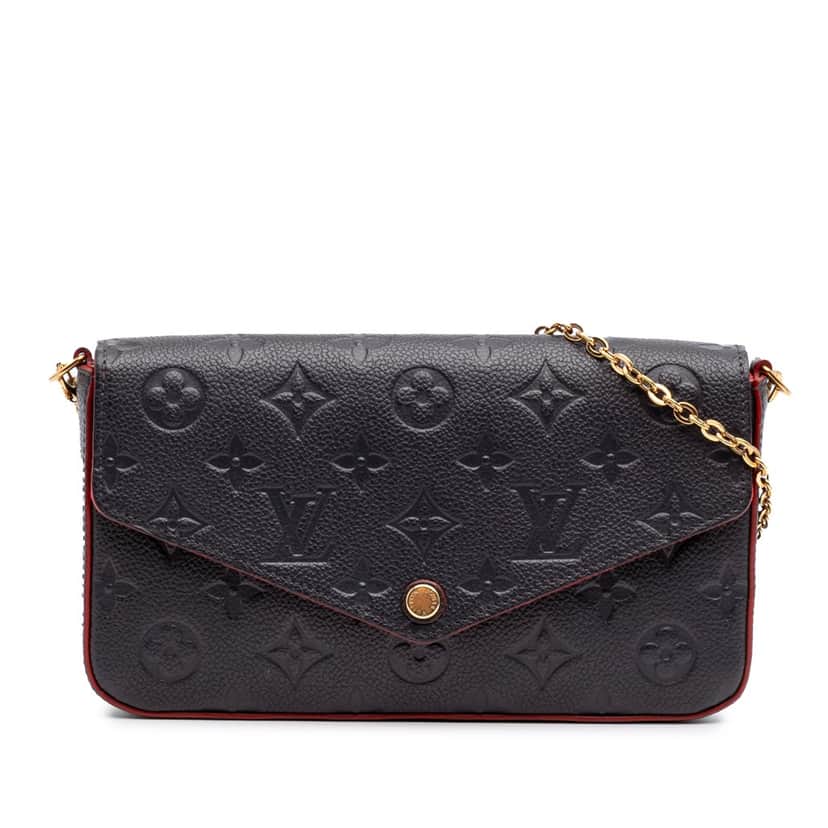 Louis Vuitton Monogram Empreinte Pochette Felicie Blue Leather Good condition - Front View