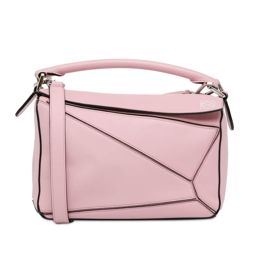 Loewe Small Calfskin Puzzle Satchel Pink Leather Good condition - Front View
