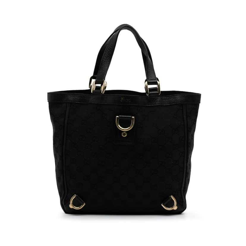 Gucci GG Canvas Abbey D Ring Tote Black Canvas Good condition - Front View