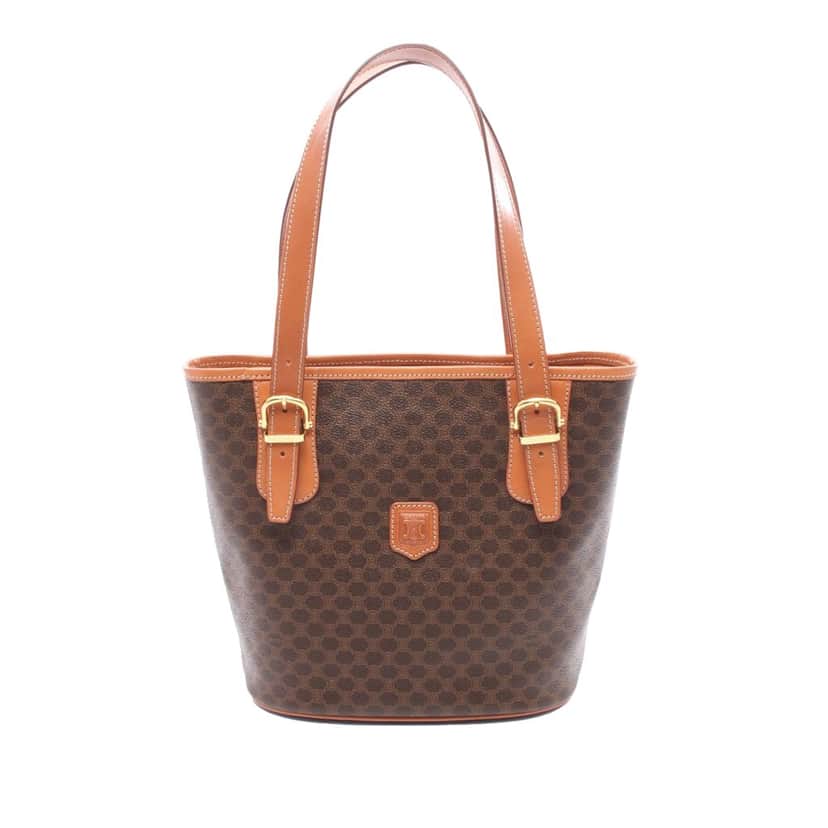 Celine Macadam Coated Canvas Handbag Brown Canvas Good condition - Front View