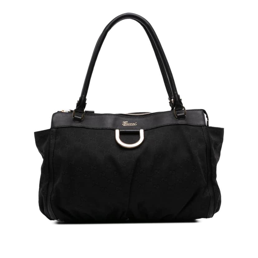 Gucci GG Canvas Abbey D Ring Tote Black Canvas Good condition - Front View