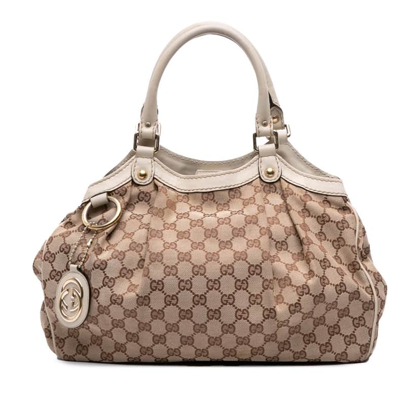 Gucci Medium GG Canvas Sukey Tote Brown Canvas Good condition - Front View