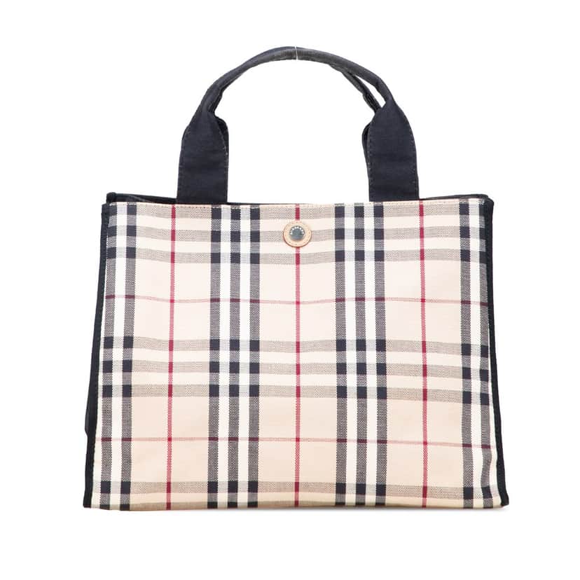 Burberry House Check Canvas Tote Brown Canvas Good condition - Front View