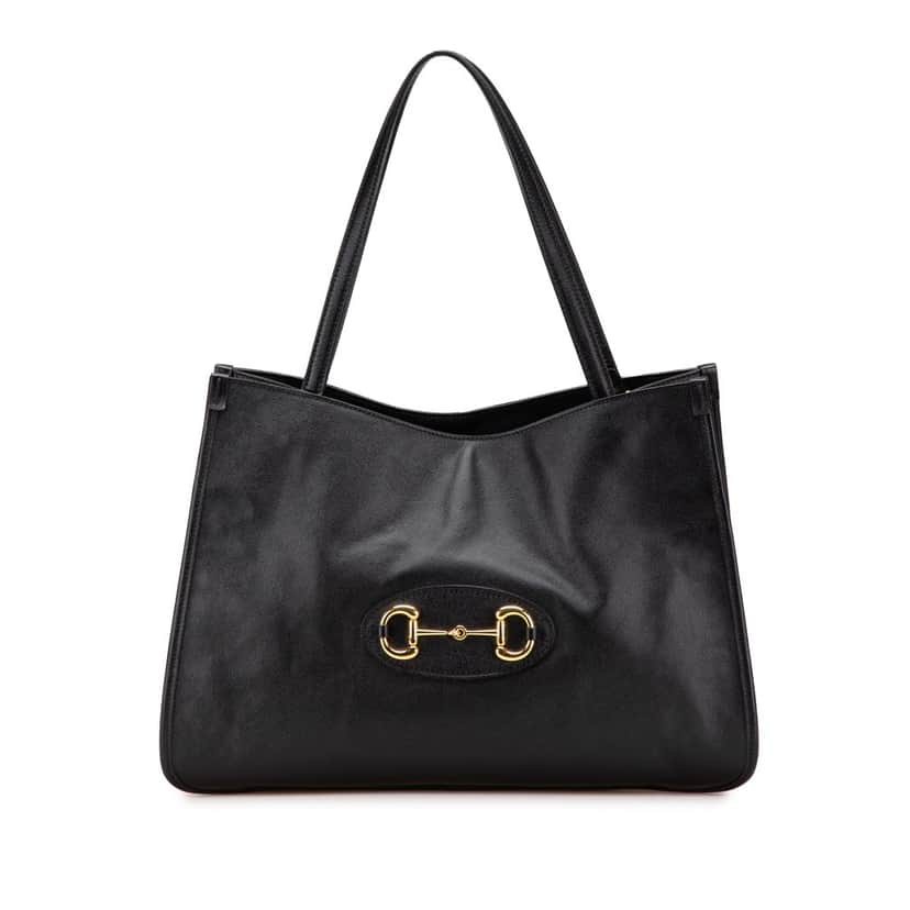 Gucci Medium Leather Horsebit 1955 Tote Black Leather Good condition - Front View