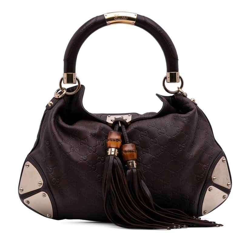 Gucci Guccissima Indy Hobo Brown Leather Good condition - Front View