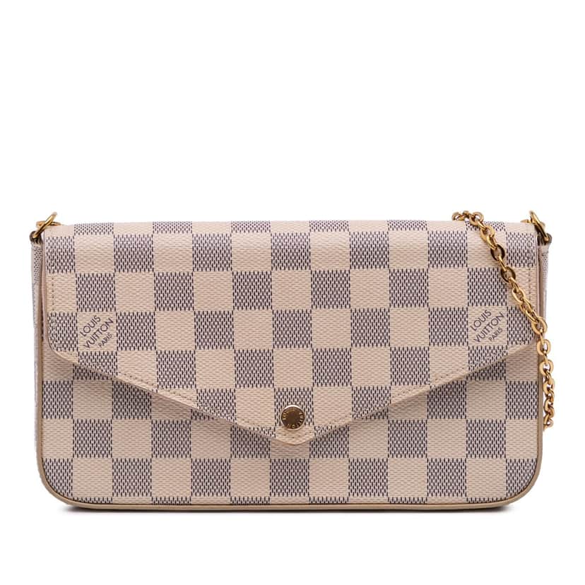 Louis Vuitton Damier Azur Pochette Felicie White Canvas Good condition - Front View