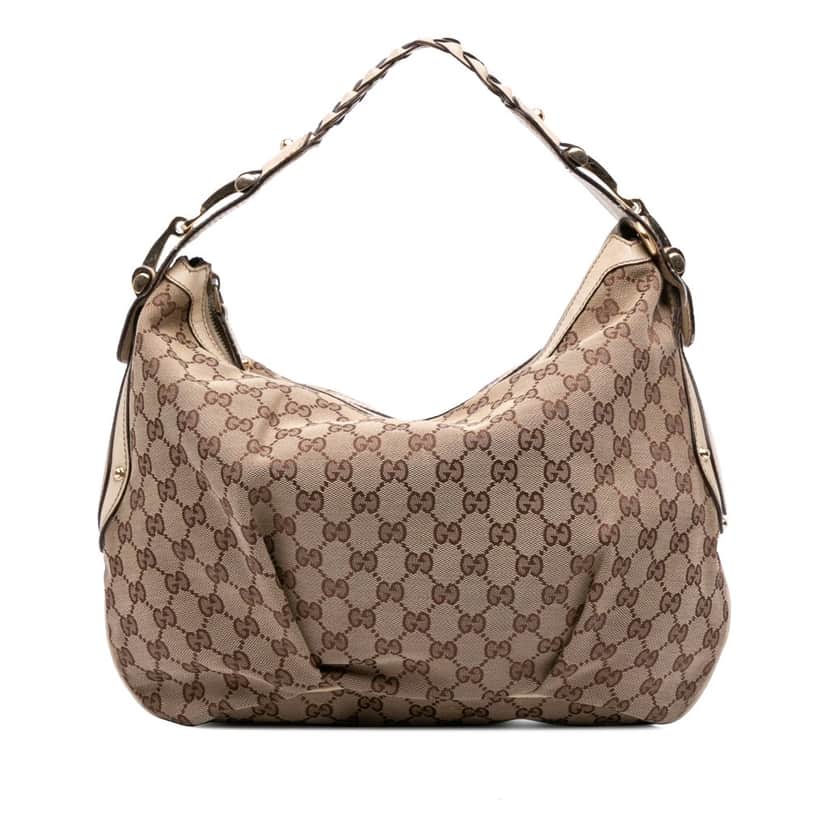 Gucci Medium GG Canvas Pelham Hobo Brown Canvas Good condition - Front View