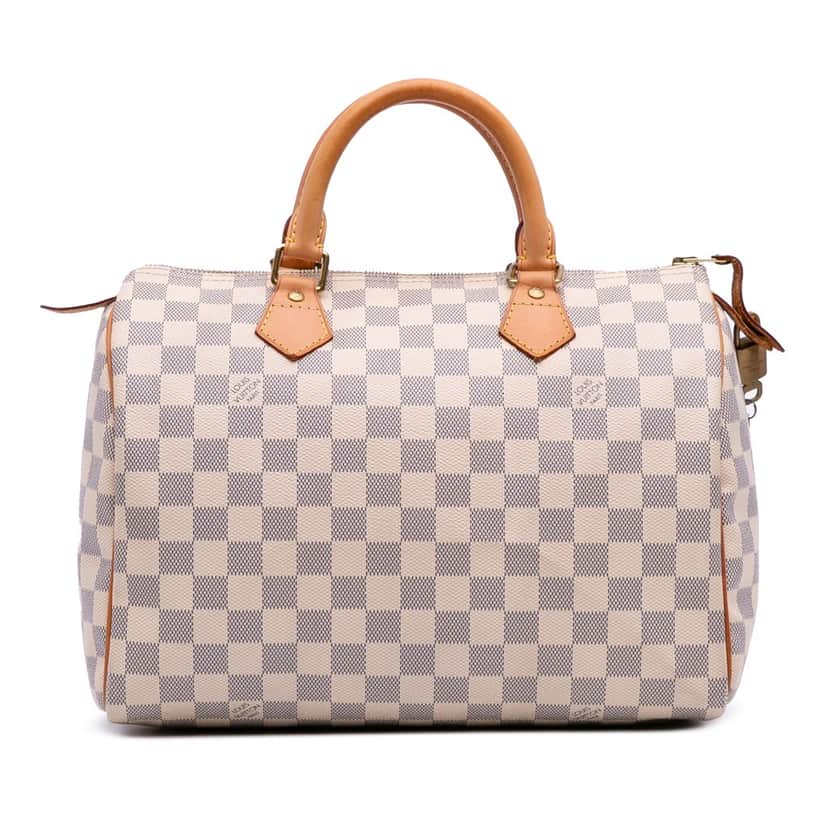 Louis Vuitton Damier Azur Speedy 30 White Canvas Good condition - Front View