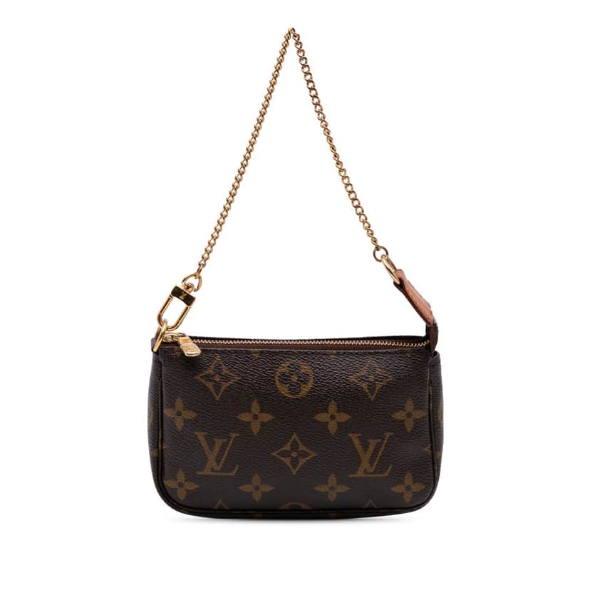 Louis Vuitton Monogram Mini Pochette Accessoires Brown Canvas Good condition - Front View