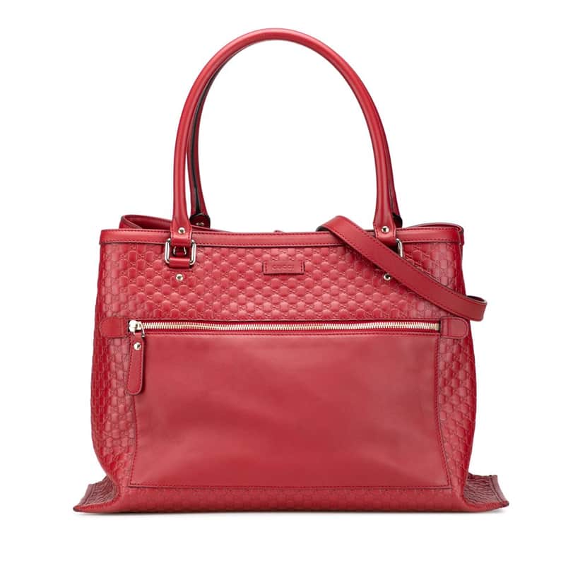 Gucci Large Microguccissima Satchel Red Leather Good condition - Front View
