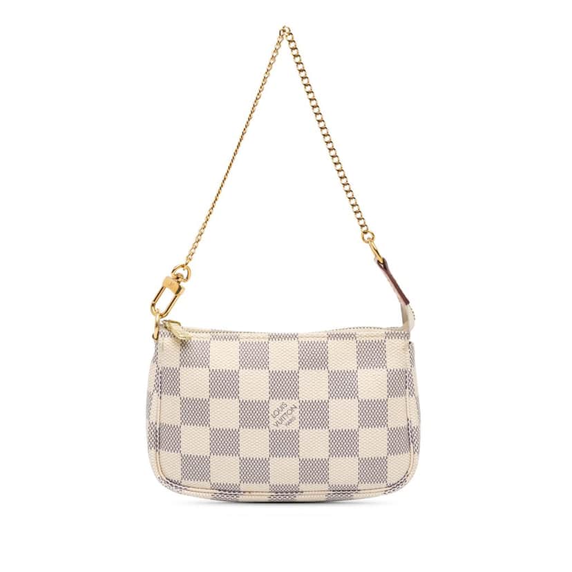 Louis Vuitton Damier Azur Mini Pochette Accessoires White Canvas Good condition - Front View