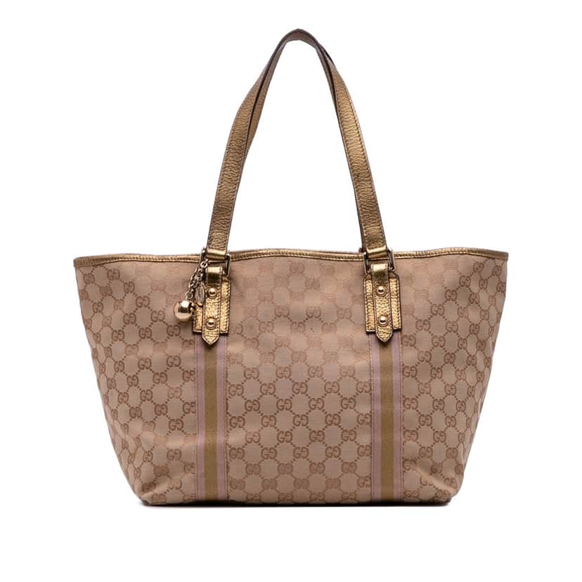 Gucci GG Canvas Jolicoeur Tote Brown Canvas Good condition - Front View