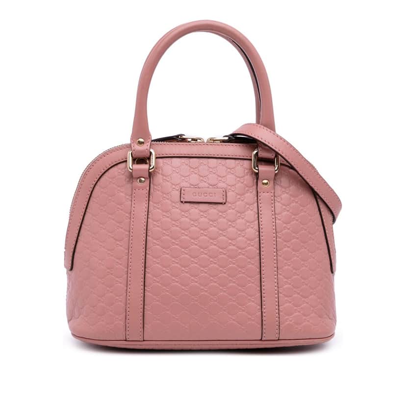Gucci Mini Microguccissima Dome Satchel Pink Leather Good condition - Front View