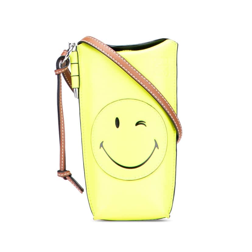Loewe Smooth Calfskin Smiley Face Gate Pocket Crossbody Yellow Leather Good condition - Front View