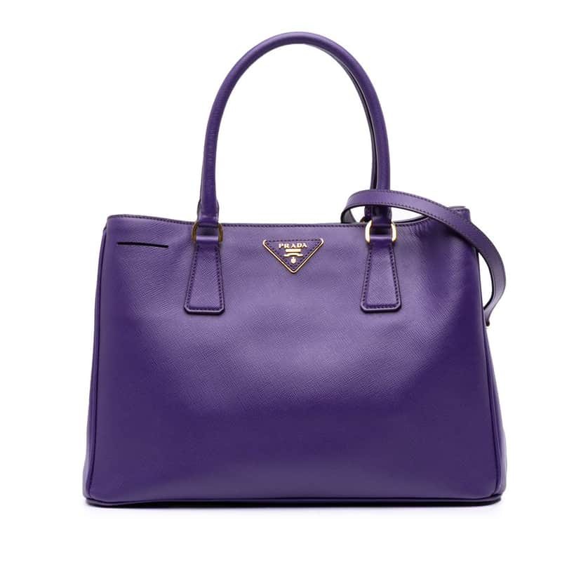 Prada Medium Saffiano Lux Galleria Satchel Purple Leather Good condition - Front View