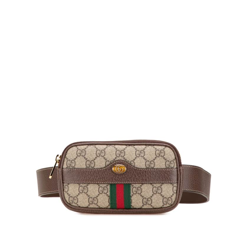 Gucci GG Supreme Web Ophidia Belt Bag Brown Canvas Good condition - Front View