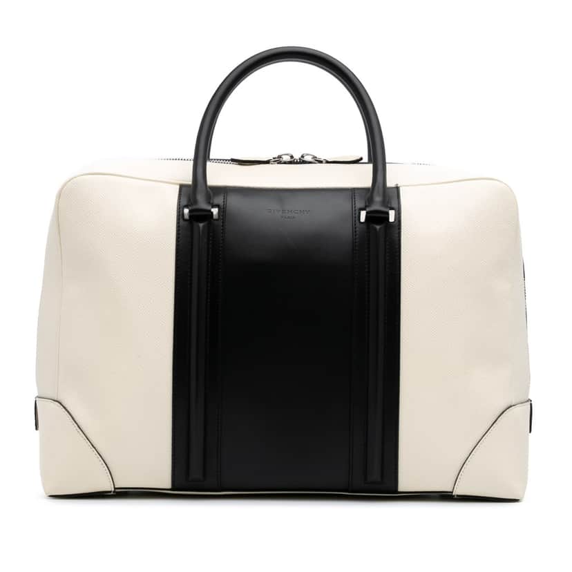 Givenchy Bicolor Grained Calfskin Lucrezia Briefcase White Leather Good condition - Front View