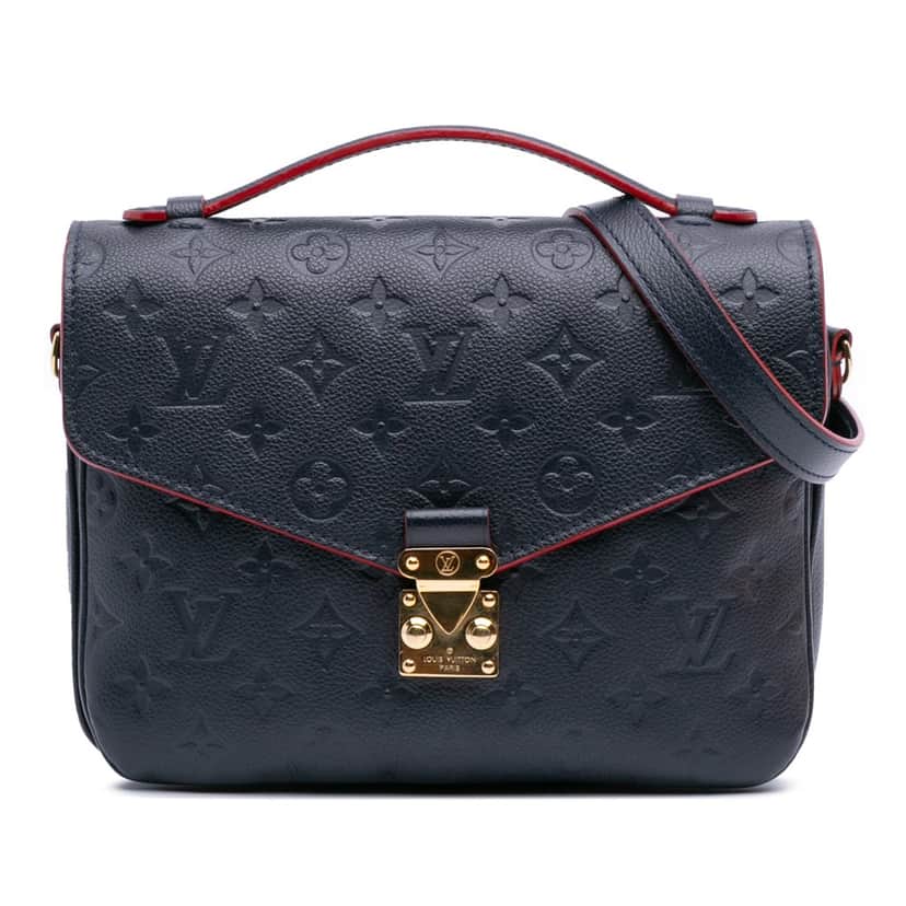 Louis Vuitton Monogram Empreinte Pochette Metis Blue Leather Good condition - Front View