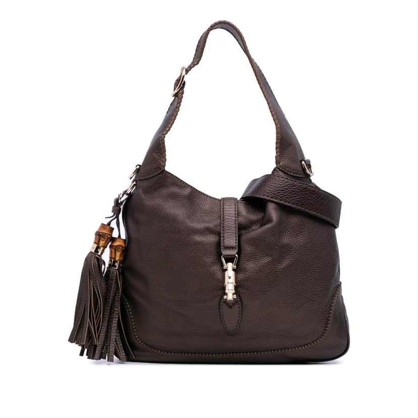 Gucci Medium Calfskin New Jackie Satchel Brown Leather Good condition - Front View
