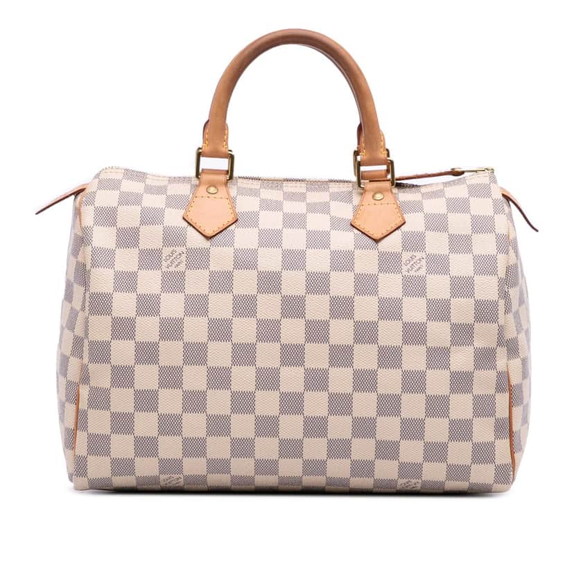 Louis Vuitton Damier Azur Speedy 30 White Canvas Good condition - Front View