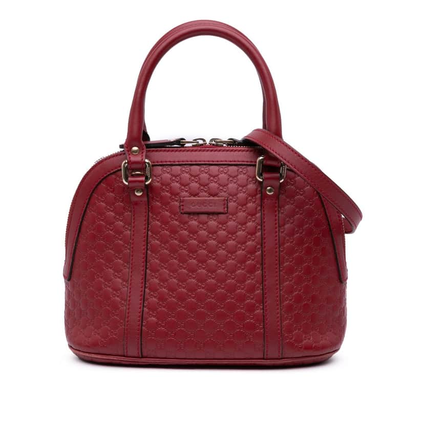 Gucci Mini Microguccissima Dome Satchel Red Leather Good condition - Front View