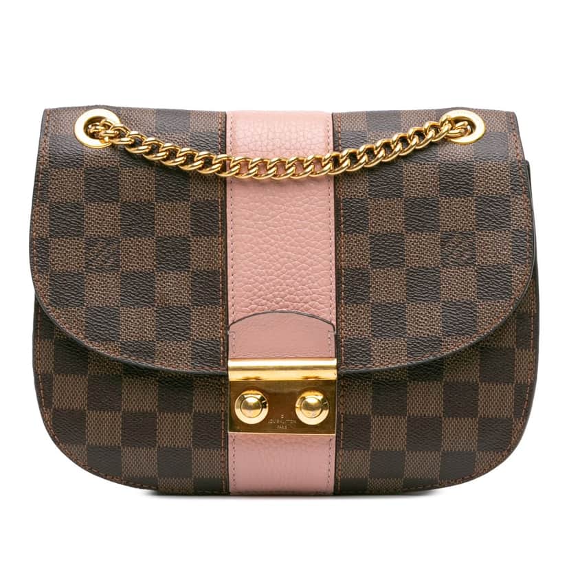 Louis Vuitton Damier Ebene Cuir Taurillon Wight Brown Canvas Good condition - Front View