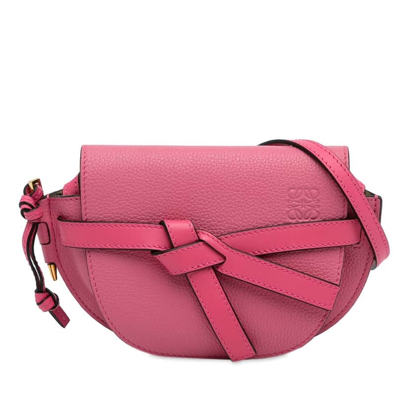 Loewe Mini Gate Crossbody Bag Pink Leather Good condition - Front View