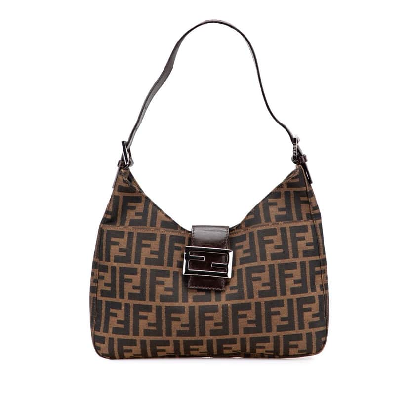 Fendi Zucca Canvas Shoulder Bag Brown Canvas Good condition - Front View