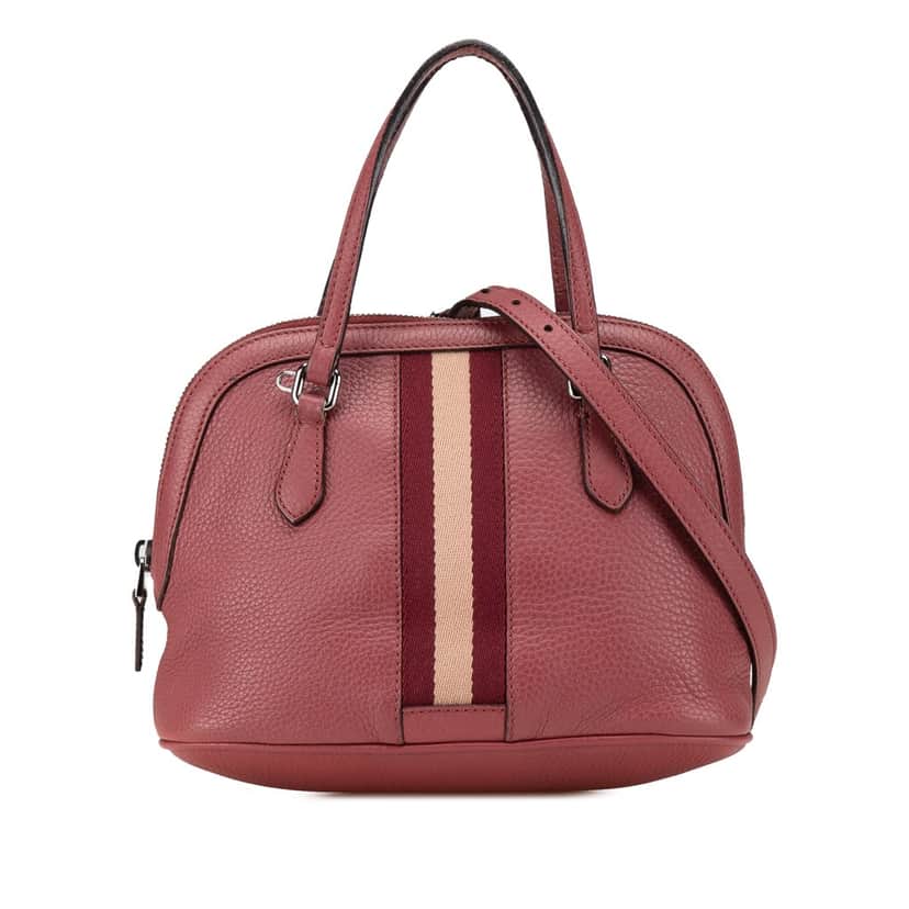 Gucci Mini Leather Web Dome Satchel Red Leather Good condition - Front View