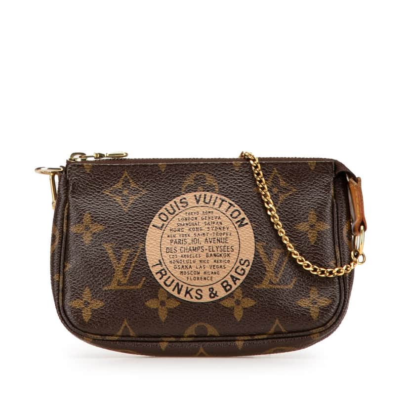 Louis Vuitton Monogram Trunks and Bags Mini Pochette Accessoires Brown Canvas Good condition - Front View