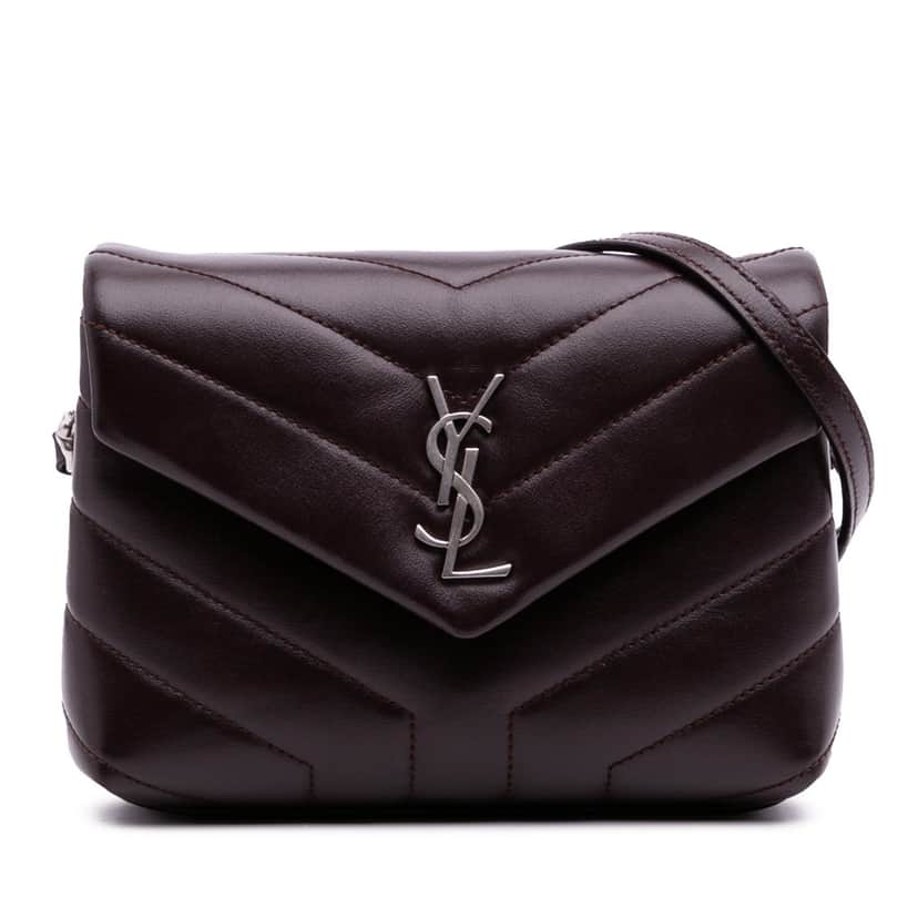 Saint Laurent Toy Calfskin LouLou Crossbody Brown Leather Good condition - Front View
