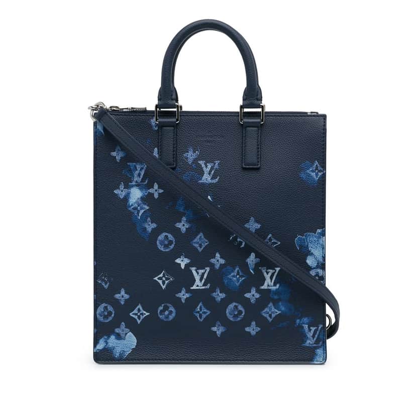 Louis Vuitton Monogram Ink Watercolor Sac Plat Zippe Blue Canvas Very good condition - Front View