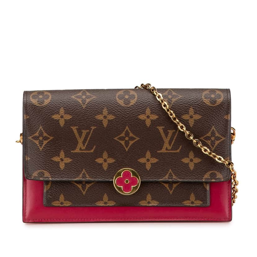 Louis Vuitton Monogram Flore Wallet On Chain Brown Canvas Good condition - Front View