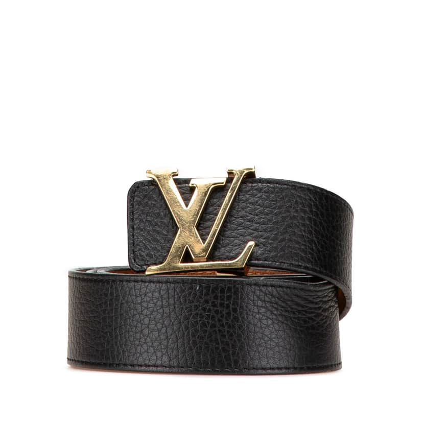 Louis Vuitton Leather Initiales Belt Black Leather Good condition - Front View